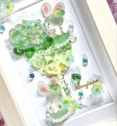 海のお月様 うさぎ インテリア シーグラスアート アクアリウム 玄関