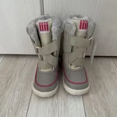 IFME 防水加工 キッズブーツ グレー/ピンク