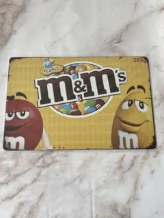 ブリキ看板 m&m's レッド イエロー アメリカン雑貨 メタルサイン