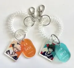 ヒロアカ 緑谷出久　爆豪勝己　極楽湯　コラボ　ロッカーキー風キーホルダー