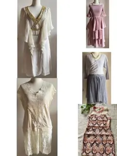 美人百花系　夏まとめ売りコーデセット　洋服 ワンピース　5点洋服　レディース　M