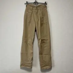 クラシカルエルフ ウエストタックハイウエストデニム ベージュ 脚長効果