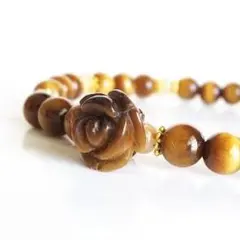 お値下げ★ タイガーアイブレスレット 「Lucky Rose」天然石
