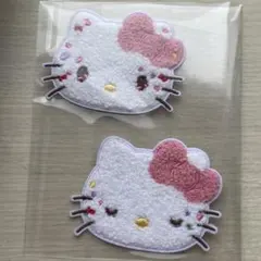 ハローキティワッペンシールアイロン　両方使えるワッペン