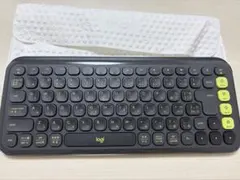 【美品】Logitech ワイヤレスキーボード 英語配列 ブラック/イエロー