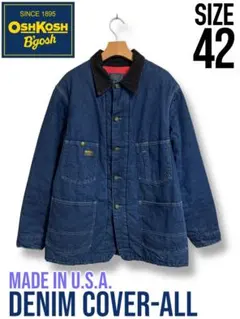 USA製 オシュコシュ デニム カバーオール サイズ42 裏地キルティング
