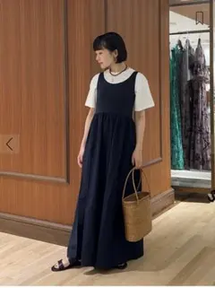 ギャルリーヴィー レーヨン ドット柄 ロングワンピース 36 - メルカリ