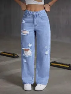 SHEIN ダメージジーンズ
