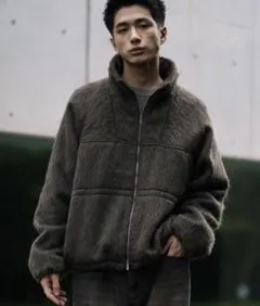 WOOL BLEND SHAGGY SHORT BLOUSON カーキ サイズL