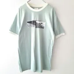 NIKE90~00sリンガープリントTシャツSぺバーミントグリーン古着