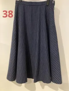 マッキントッシュフィロソフィー マンテコ フレアスカート M ネイビー ミモレ丈