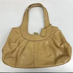 COACH コーチ パテントレザー トートバッグ ベージュ
