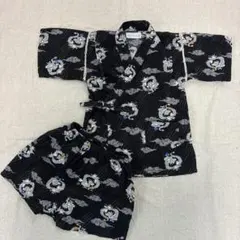 男の子　甚平上下セット　龍　黒　100cm 夏祭り