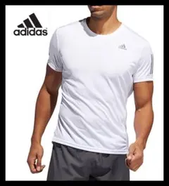 adidas トレーニングメンズTシャツ ランニングTシャツ ホワイトXL
