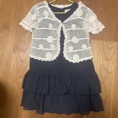 TINKERBELL ドット柄ワンピース ボレロセット