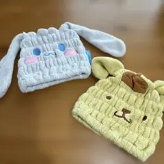 サンリオ　スケーター　タオルキャップ　ドライタオル　シナモロール　ポムポムプリン