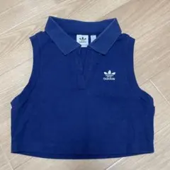 【美品】アディダスポロシャツ風タンクトップ　ショート丈　Lサイズのサムネイル