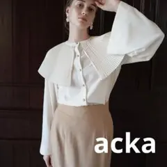 acka pleats collar blouse ホワイトプリーツ襟シャツのサムネイル