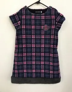 BeBe べべ　ワンピース 120 チェック柄　フリース