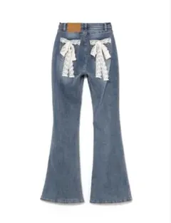 Andmary Ribbon denim allinone black S - メルカリ
