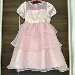 ピンクドレス　フリル　発表会　結婚式　120cm