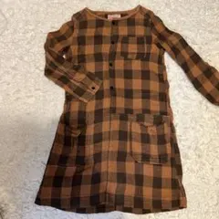 DENIMDUNGAREE 茶色と黒のチェック柄ワンピース