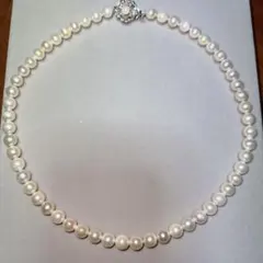 美品正規品あこや本真珠 パールネックレス6.3〜6.8mm 43cm 照り強い 