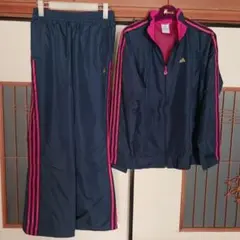 adidas CLIMA365 ジャージパンツ ネイビー/ピンク