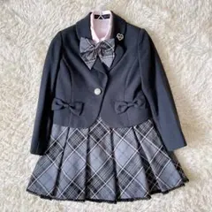 ヒロミチナカノ 120 女の子 フォーマル ピンク グレー チェック 卒業 入学