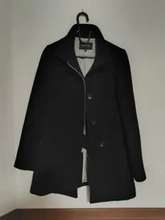 INDIVI ブラック チェスターコート 38