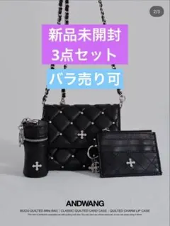 andwang Bijou Quilted Mini Bag ブラック - メルカリ