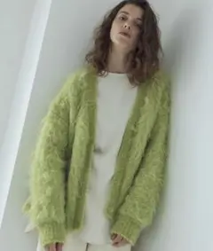 DRESSLAVE ループヤーンシャギーカーディガン グリーンのサムネイル