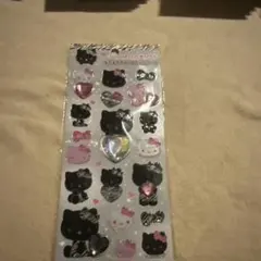 【正規品】キティちゃん モノクロ ゼブラ キラキララインストーンシール