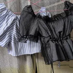 FRIFUL 半袖トップス 2点セット ストライプ ギンガム コメント割10%