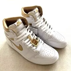 さとぅ様 NIKE エアジョーダン ハイカット 白×金 28.5cm