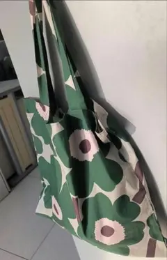 マリメッコ 花柄 トートバッグ 大きめ ウニッコ 緑