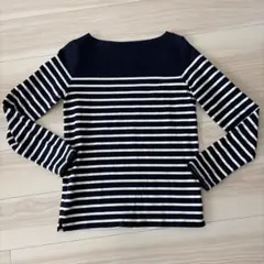 無印良品☆ボートネック綿100%ボーダーTシャツ
