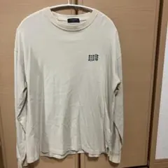 BACK NUMBER 長袖tシャツ MEDIUM ベージュプリント入り ロンＴ