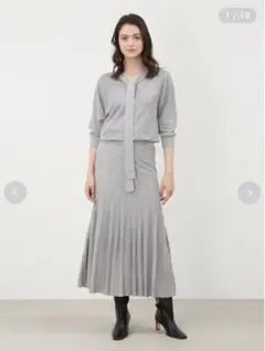 Mila Owen　ボータイトップスプリーツスカートニット　セットアップ