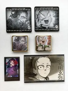 鬼滅の刃　ダイニング　スクエア缶バッジ　チェキ　コースター　不死川玄弥