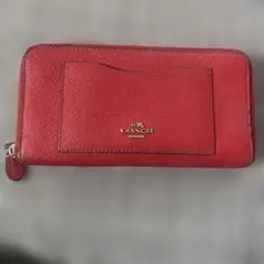 COACH レッド 長財布 カードポケット付き