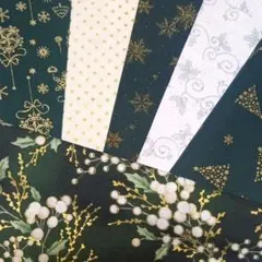 64　クリスマス 柄 プリント 生地　はぎれ　カットクロスセット　まとめ売り