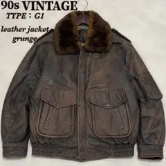90s vintage G-1 ムートン フライトジャケット 短丈