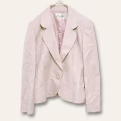【ジュンアシダ】テーラードジャケット　シルク　カシミヤ　ピンク　9　日本製