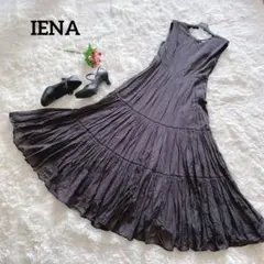 美品 イエナ マキシ丈 ワンピース コットンボイル ティアード インド綿 洗える