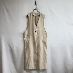 クラシカルエルフ レディース ロング ベスト ジレ ベージュ M