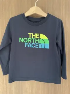 【速乾】ノースフェイス ロンT 110 ネイビー ロゴ 100cm可長袖トップス