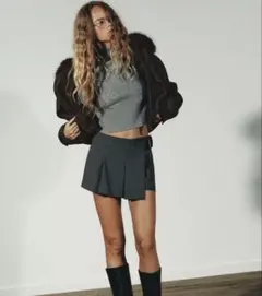 ♡ZARAグレー プリーツスカート ベルト付き♡