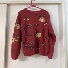 Eddie Bauer 花柄セーター M