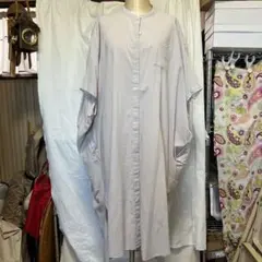 ベージュ シャツワンピース 半袖 ポケット付き